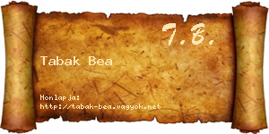 Tabak Bea névjegykártya